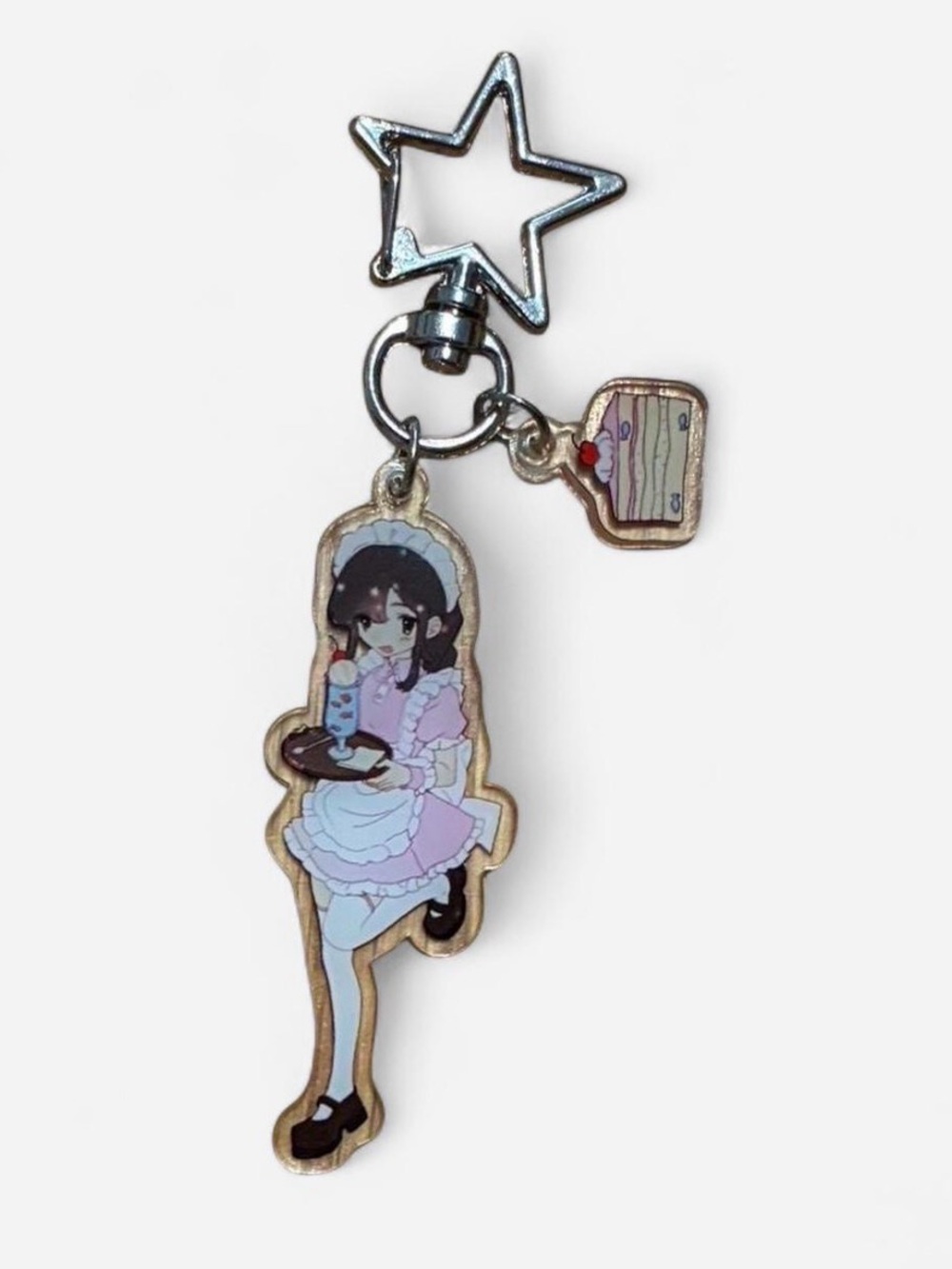 Cute Maid Girl Acrylic Keychain Charm Jfashion
